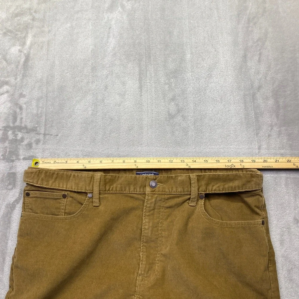 Lands End Mens 40 Traditional Fit Corduroy Pants Tan Brown Straight Leg‎ Preppy